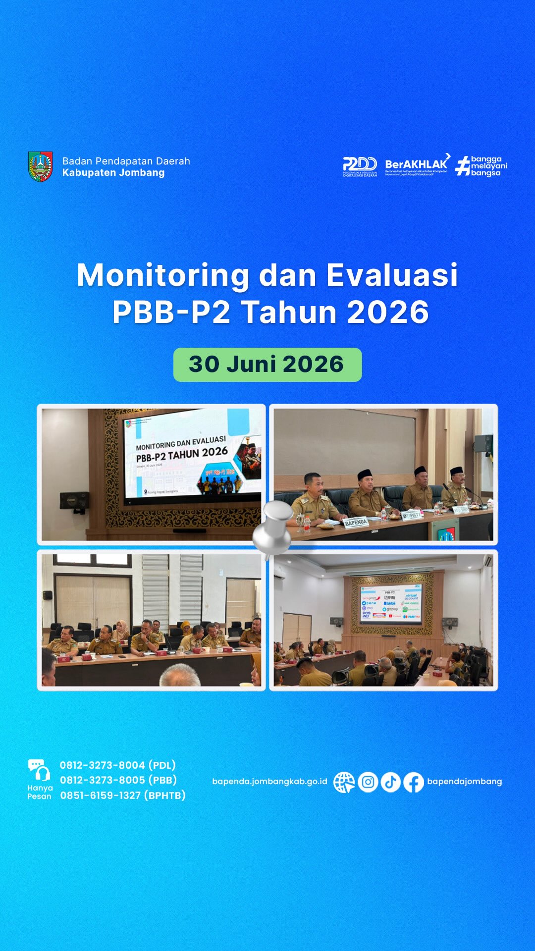 Bapenda Jombang Gelar Monev PBB-P2 Jelang Jatuh Tempo