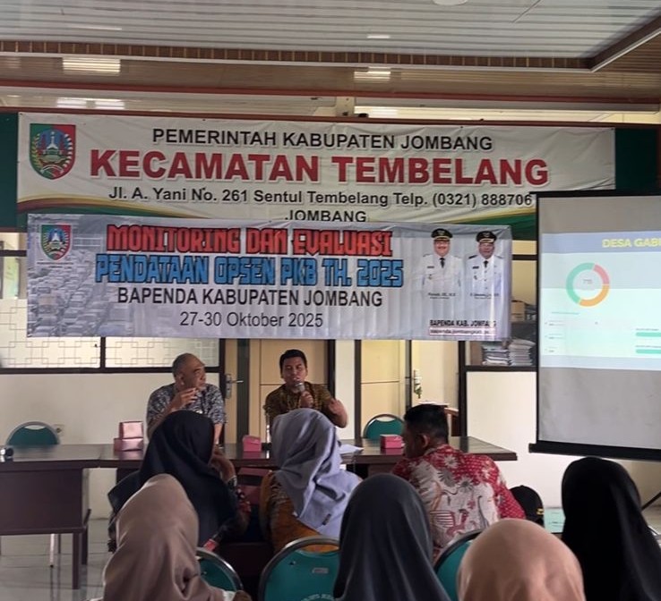 MENUJU DIGITALISASI PAJAK DAERAH! BAPENDA JOMBANG GELAR MONEV PKB & BBNKB 2025 DI TEMBELANG