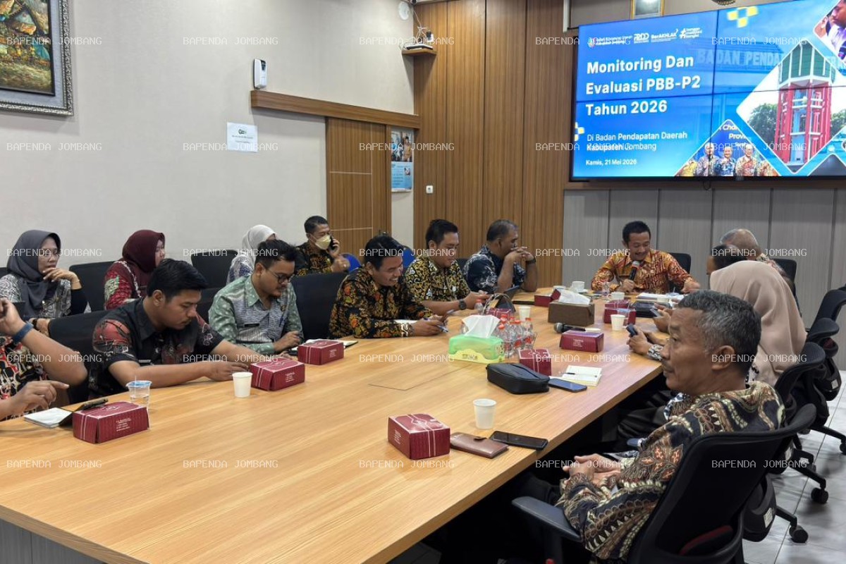 Rapat Monev PBB P-2 2026 Bapenda Jombang Perkuat Koordinasi dengan Kecamatan