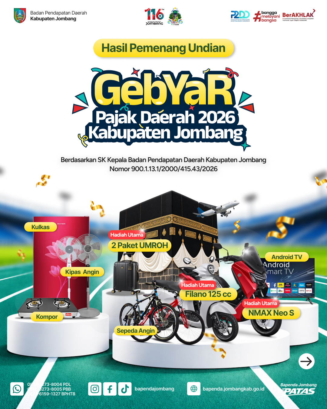 Informasi Pemenang Undian Gebyar Pajak Daerah 2026