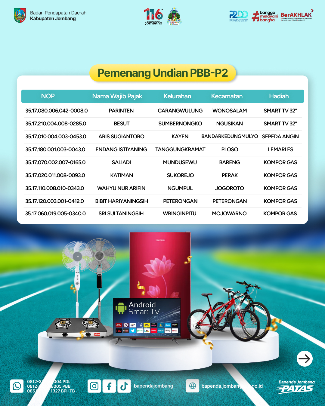 Informasi Pemenang Undian Gebyar Pajak Daerah 2026 - Part 3