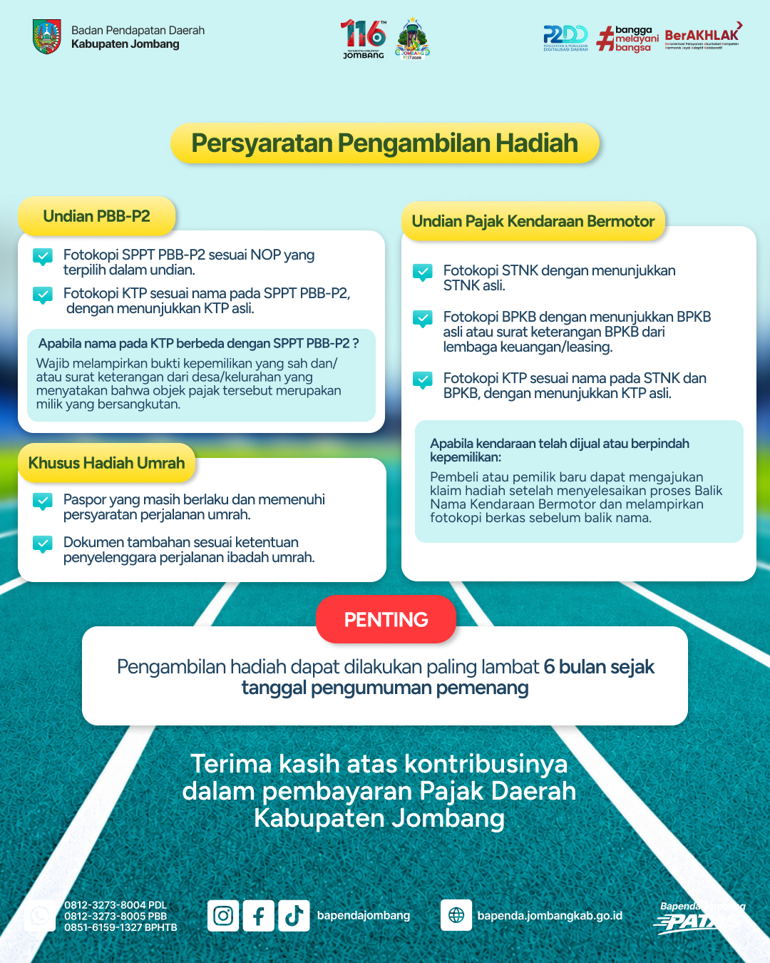 Informasi Pemenang Undian Gebyar Pajak Daerah 2026 - Part 6
